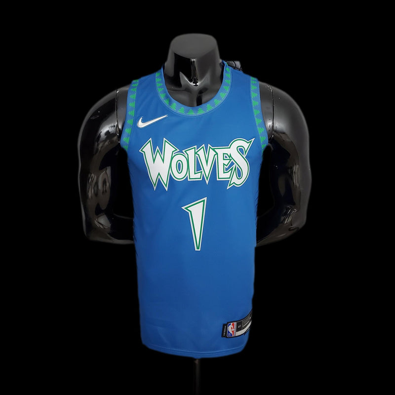 75th Anniversary 2022 Season EDWARDS#1 Minnesota Timberwolves City Edition Blue