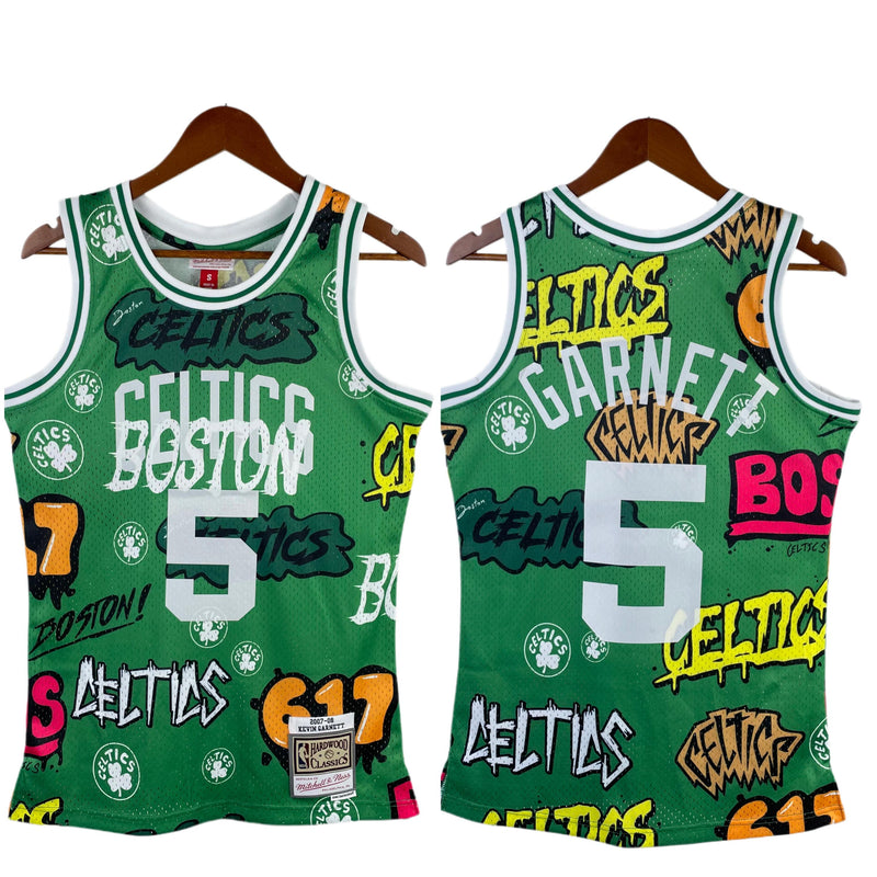 85/86 MN Retro SW Boston Celtics Graffiti Edition #5 GARNETT