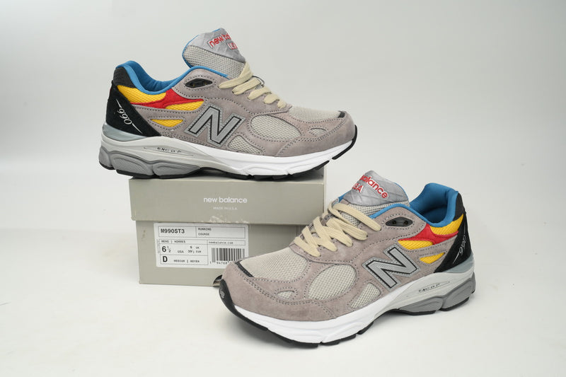 New Balance 990 Red, Yellow, And Blue