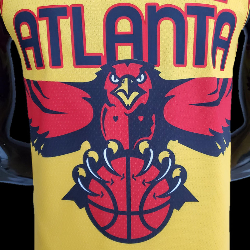 75th Anniversary 2022 Season Atlanta Hawks City Edition Yellow NBA Jersey S-XXL