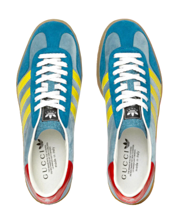 Adidas Gucci x Gazelle Light Blue and Red Sneakers