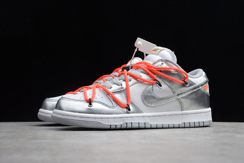 SB DUNK LOW OFF WHITE AND SILVER