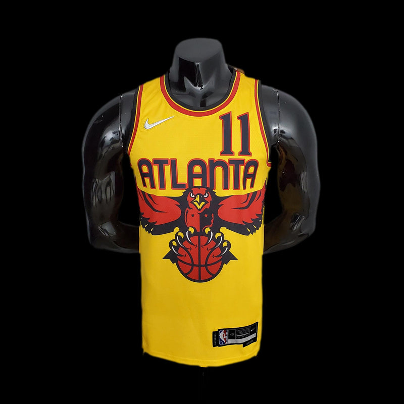 75th Anniversary 2022 Season Atlanta Hawks City Edition Yellow NBA Jersey S-XXL