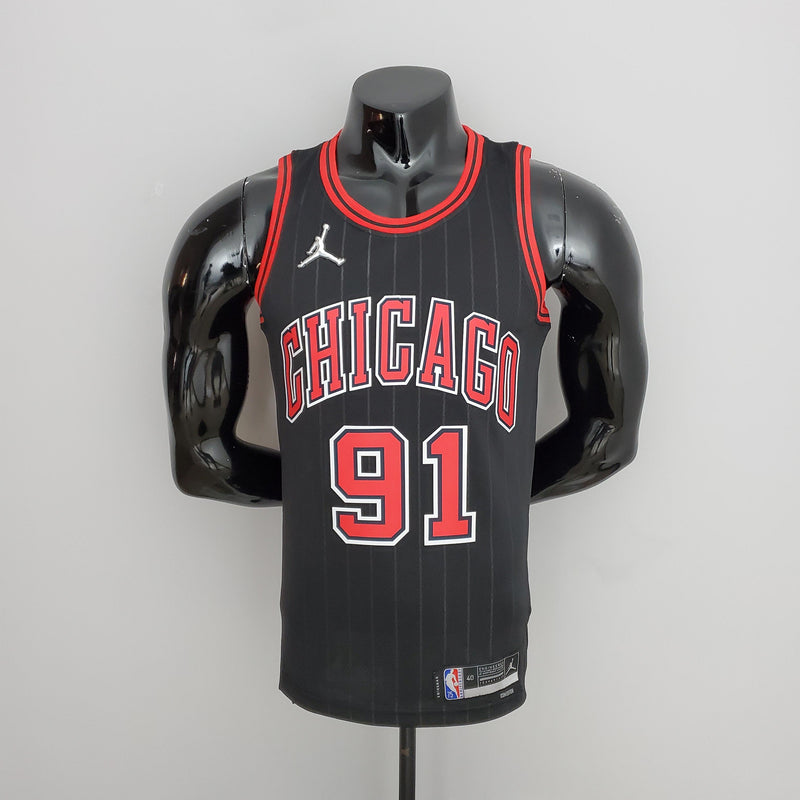 75th Anniversary Rodman#91 Bulls Flyers Black